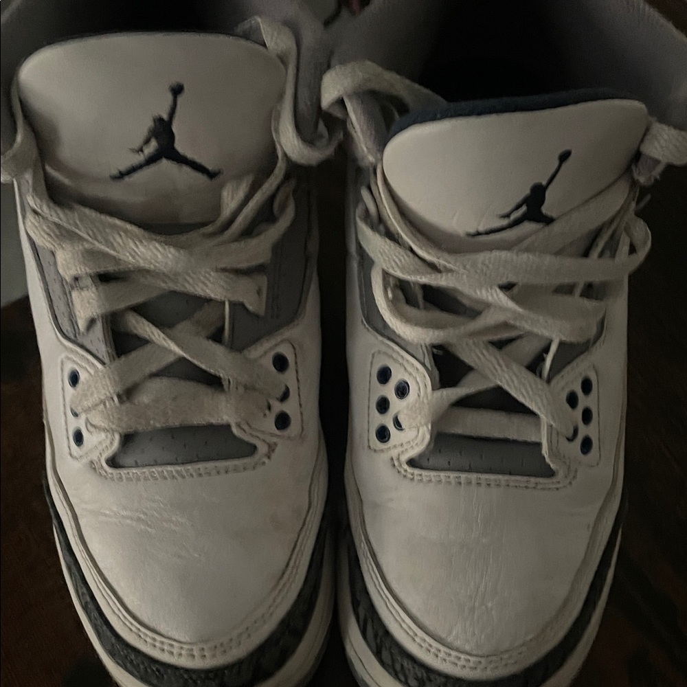 Jordan Kids White and Navy Sneakers